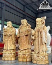Tượng Phúc Lộc Thọ (Tam Đa) Gỗ Cẩm Vàng Cao 200 Ngang 68 Sâu 65 (cm)