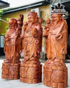 Tượng Phúc Lộc Thọ (Tam Đa) Gỗ Trắc Cao 128 Ngang 38 Sâu 33 (cm)