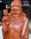Tượng Phúc Lộc Thọ (Tam Đa) Gỗ Trắc Cao 128 Ngang 38 Sâu 33 (cm)