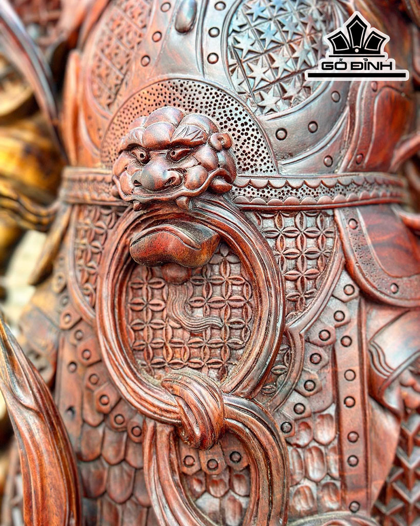 Tượng Quan Công Gỗ Trắc Cao 87 Ngang 53 Sâu 42 (cm)