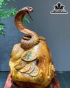 Tượng Rắn Phong Thủy Gỗ Nu Hương Cao 40 Ngang 30 Sâu 23 (cm)