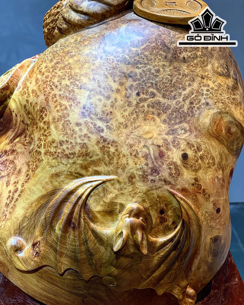 Tượng Rắn Phong Thủy Gỗ Nu Hương Cao 40 Ngang 30 Sâu 23 (cm)