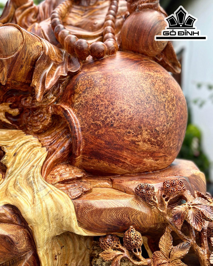 Tượng Tế Công Gỗ Nu Hương Cao 92 Ngang 80 Sâu 58 (cm)