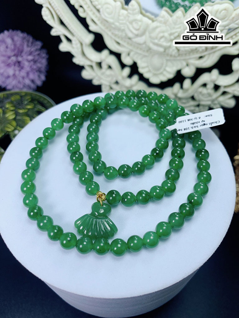 Chuỗi Đá Ngọc Bích (Nephrite Jade) Đường Kính Hạt 6 (mm)