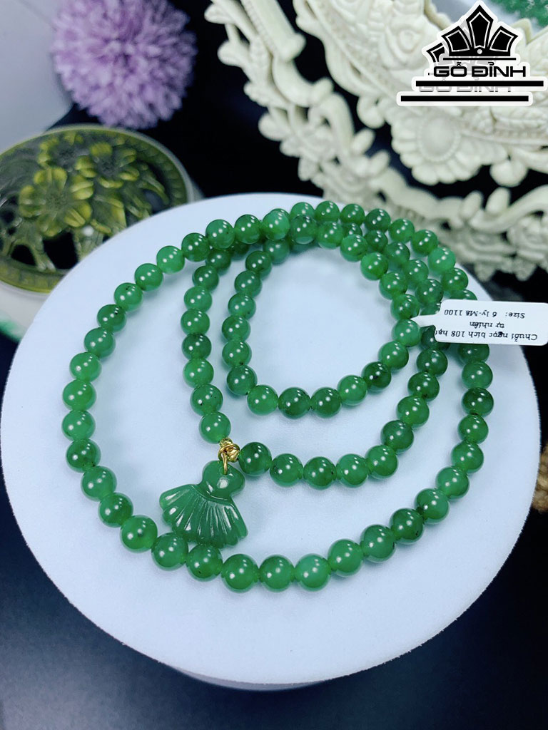Chuỗi Đá Ngọc Bích (Nephrite Jade) Đường Kính Hạt 6 (mm)