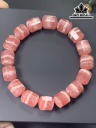 Vòng Tay Lu Thống Đá Đào Hoa Đường Kính Hạt 10,5 (mm)