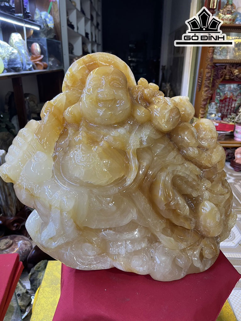 Tượng Di Lặc Đá Canxit Cao 39 Ngang 37 (cm) 33kg