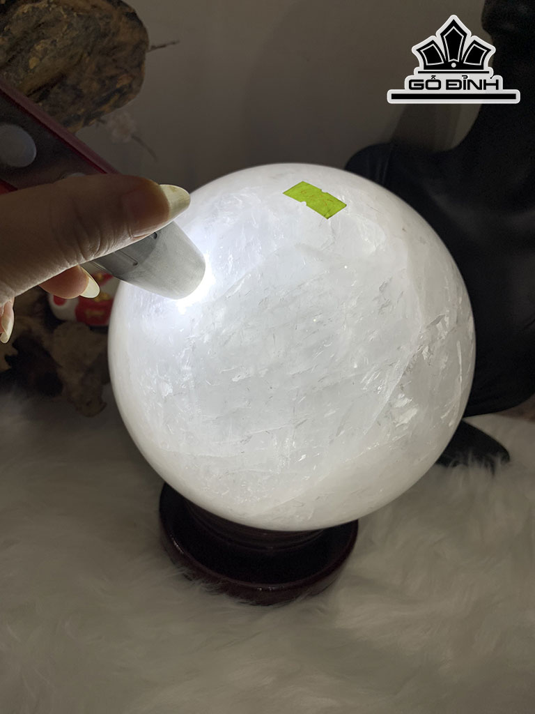Bi Cầu Đá Thạch Anh Trắng Đường Kính 16,3 (cm) 6.25kg