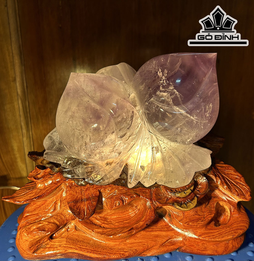 Đào Tiên Đá Thạch Anh Tím Cao 16 Ngang 18 (cm) 2,1kg