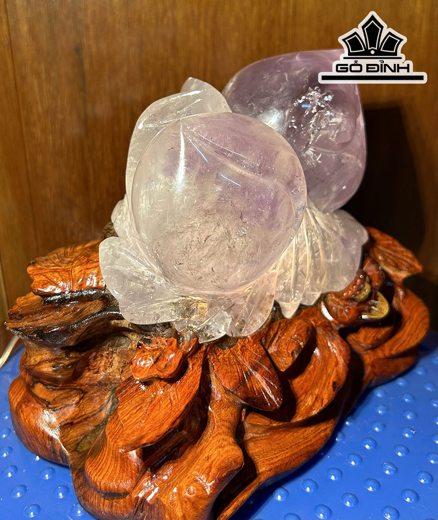Đào Tiên Đá Thạch Anh Tím Cao 16 Ngang 18 (cm) 2,1kg