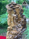 Tượng Phật Bà Quan Âm Gỗ Bách Xanh Cao 71 Ngang 35 Sâu 15 (cm)