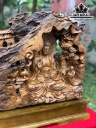 Tượng Phật Bà Quan Âm Gỗ Nu Xá Xị Cao 79 Ngang 43 Sâu 17 (cm)