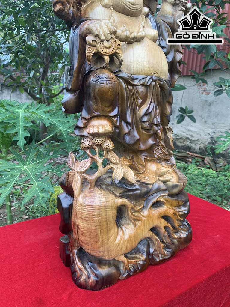 Tượng Phật Di Lặc Gỗ Xá Xị Cao 82 Ngang 36 Sâu 20 (cm)