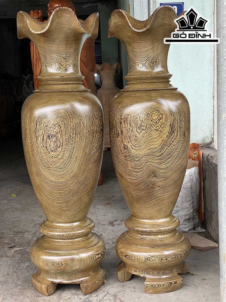 Lục Bình Gỗ Mun Đuôi Công Cao 160 Đường Kính 47 (cm)