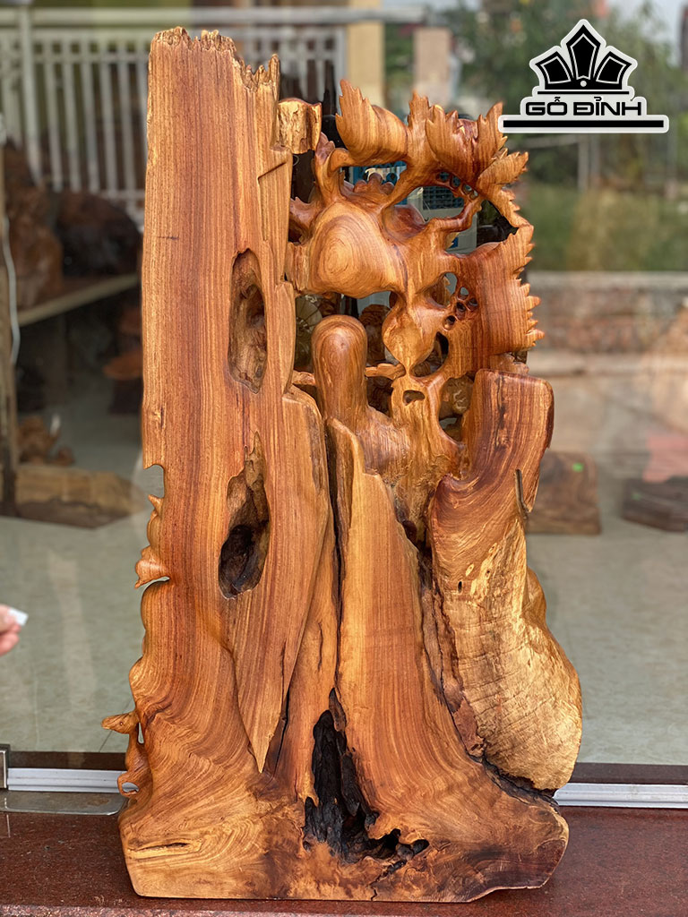 Tượng Phúc Lộc Thọ (Tam Đa) Gỗ Hương Cao 95 Ngang 55 Sâu 25 (cm)