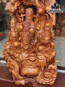 Tượng Phúc Lộc Thọ (Tam Đa) Gỗ Hương Cao 95 Ngang 55 Sâu 25 (cm)
