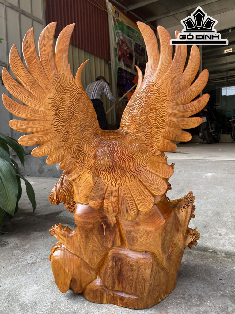 Tượng Đại Bàng Gỗ Hương Cao 74 Ngang 50 Sâu 28 (cm)