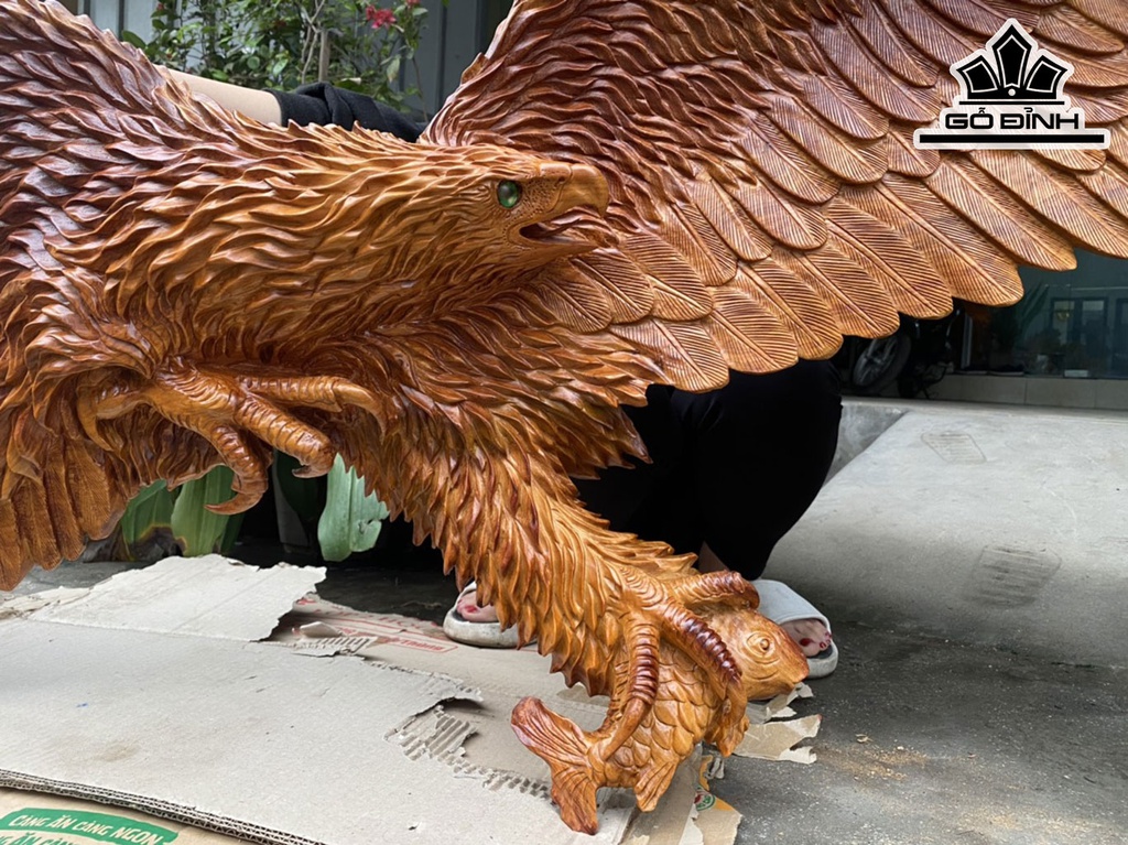 Tượng Đại Bàng Gỗ Hương Ngang 180 Rộng 68 Dày 23 (cm)