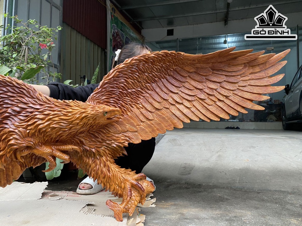 Tượng Đại Bàng Gỗ Hương Ngang 180 Rộng 68 Dày 23 (cm)