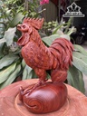 Tượng Gà Trống Gỗ Hương Cao 22 Ngang 13 Sâu 10 (cm)