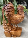 Tượng Gà Trống Gỗ Hương Cao 45 Ngang 28 Sâu 12 (cm)
