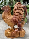 Tượng Gà Trống Gỗ Hương Cao 45 Ngang 28 Sâu 12 (cm)