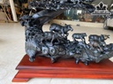 Tượng Gia Đình Trâu Gỗ Mun Sừng Cao 50 Ngang 66 Sâu 20 (cm)