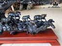 Tượng Gia Đình Trâu Gỗ Mun Sừng Cao 50 Ngang 66 Sâu 20 (cm)