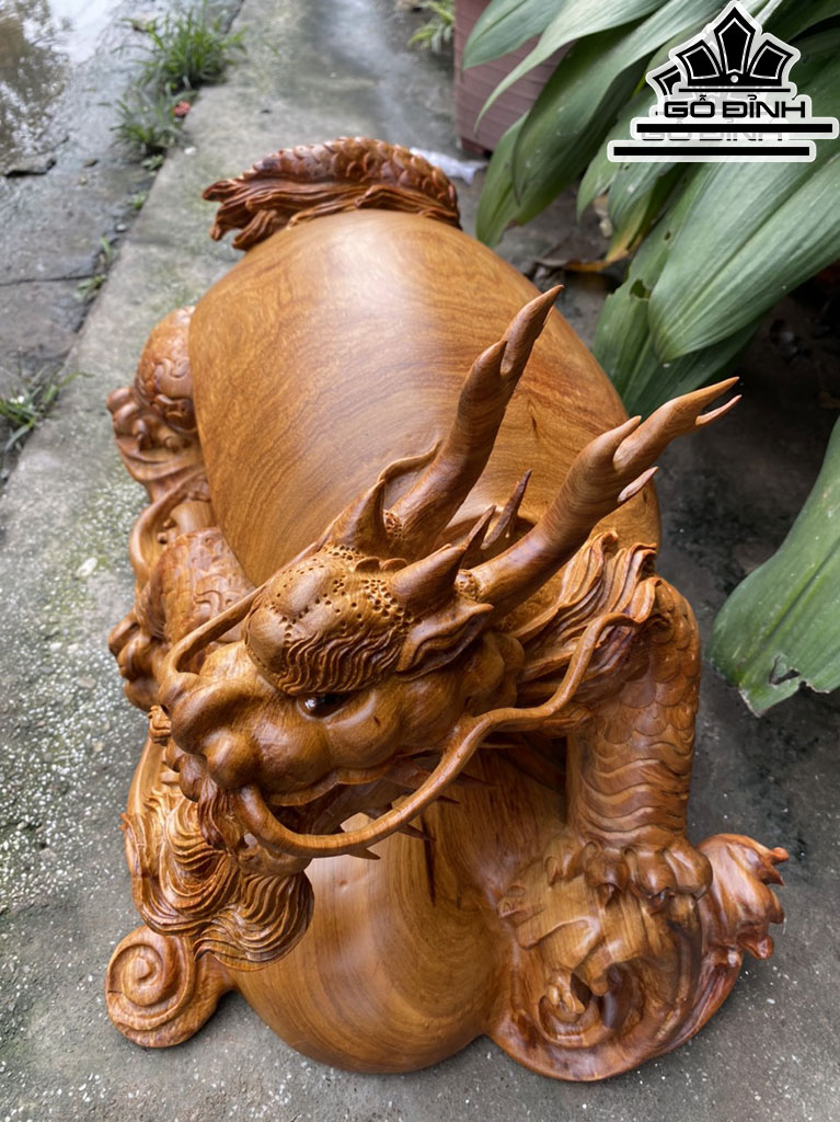 Tượng Long Quy Gỗ Hương Cao 30 Ngang 52 Sâu 30 (cm)