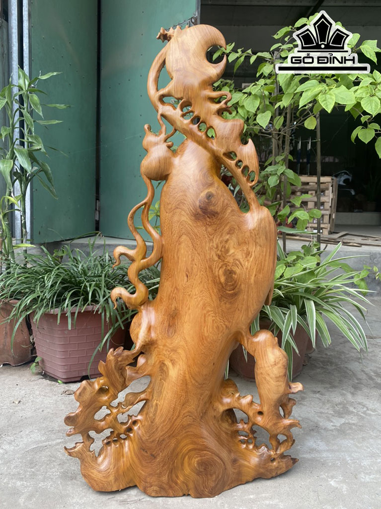 Tượng Ông Thọ Gỗ Hương Cao 81 Ngang 40 Sâu 20 (cm)