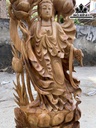 Tượng Phật Bà Quan Âm Gỗ Ngọc Am Cao 100 Ngang 45 Sâu 20 (cm)