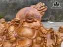 Tượng Phật Di Lặc Ngồi Bao Tiền Gỗ Hương Cao 46 Ngang 60 Sâu 30 (cm)