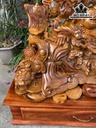 Tượng Phật Di Lặc Ngồi Vác Cành Đào Gỗ Hương Cao 70 Ngang 90 Sâu 45 (cm)