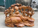 Tượng Phật Di Lặc Ngũ Phúc Gỗ Hương Cao 36 Ngang 58 Sâu 29 (cm)
