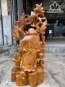 Tượng Phật Di Lặc Vác Cành Đào Gỗ Hương Cao 93 Ngang 45 Sâu 28 (cm)
