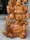 Tượng Phật Di Lặc Vác Cành Đào Gỗ Hương Cao 97 Ngang 55 Sâu 30 (cm)
