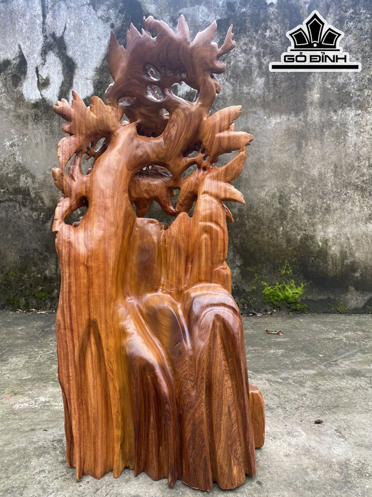 Tượng Phúc Lộc Thọ (Tam Đa) Gỗ Hương Cao 76 Ngang 37 Sâu 21 (cm)
