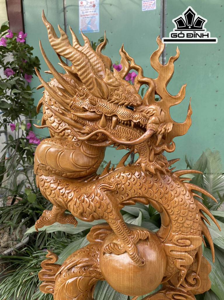 Tượng Rồng ( Nhất Long) Gỗ Ngọc Am Cao 125 Ngang 35 Sâu 20 (cm)