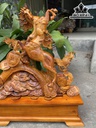 Tượng Song Mã Uyên Ương Gỗ Hương Cao 46 Ngang 46 Sâu 17 (cm)