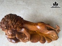 Tượng Sư Tử Gỗ Hương Cao 30 Ngang 66 Sâu 23 (cm)