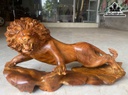 Tượng Sư Tử Gỗ Hương Cao 30 Ngang 66 Sâu 23 (cm)