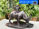 Tượng Tiểu Đồng Cưỡi Trâu Gỗ Trắc Cao 20 Ngang 25 Sâu 12 (cm)