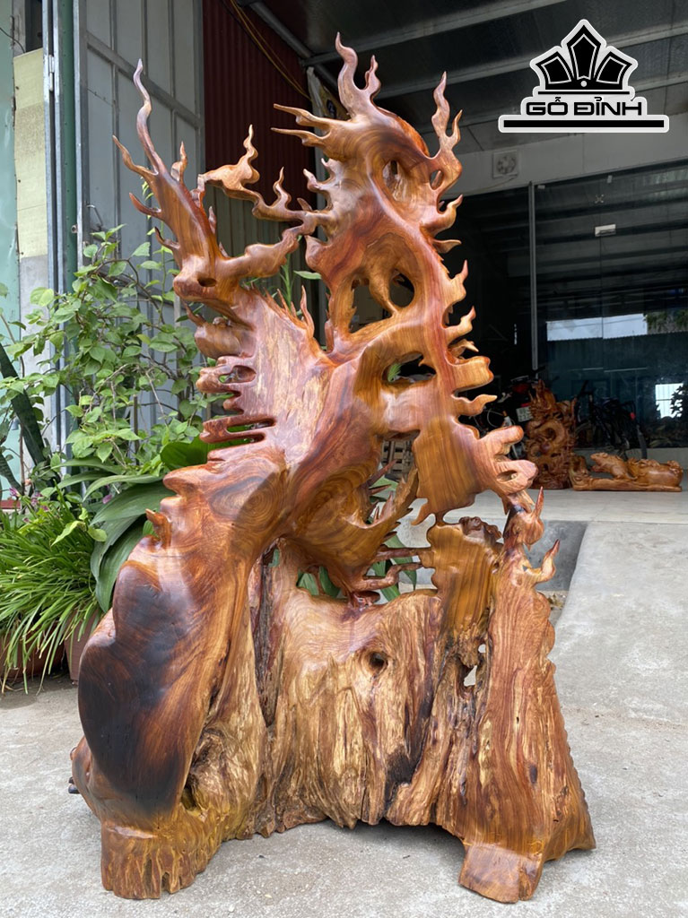 Tượng Tứ Linh Gỗ Hương Cao 103 Ngang 70 Sâu 38 (cm)