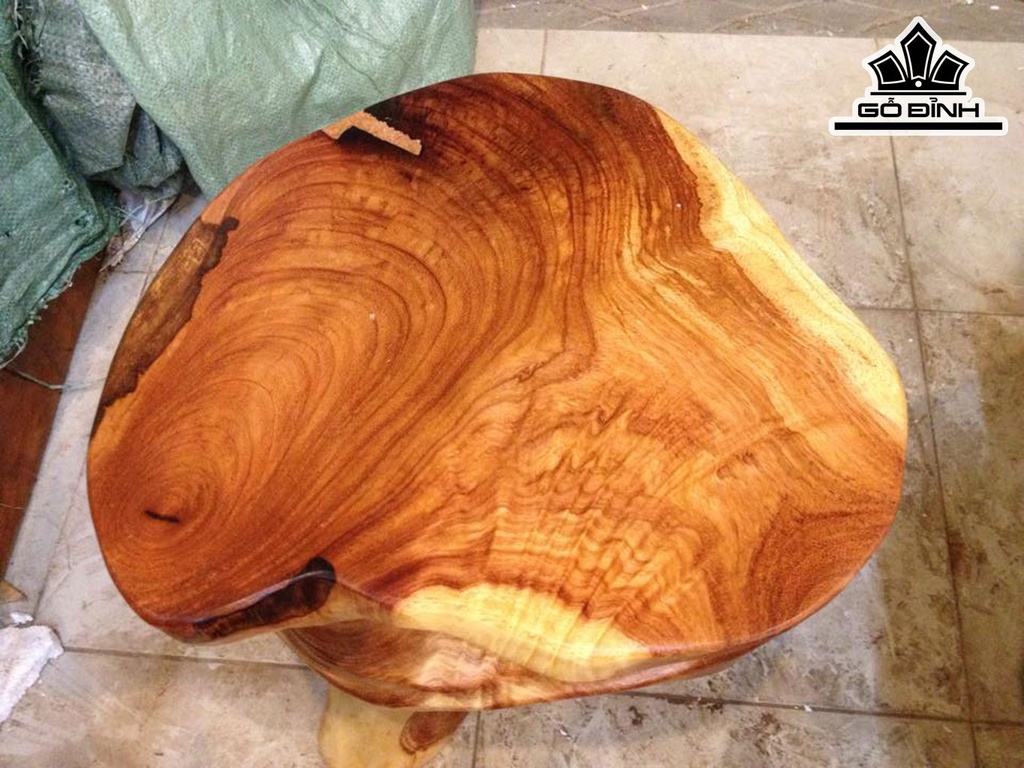 Đôn Gỗ, Đôn Gốc Cây Gỗ Gõ Đỏ (Cà te) Cao 42 Mặt 39-38 (cm) DC134