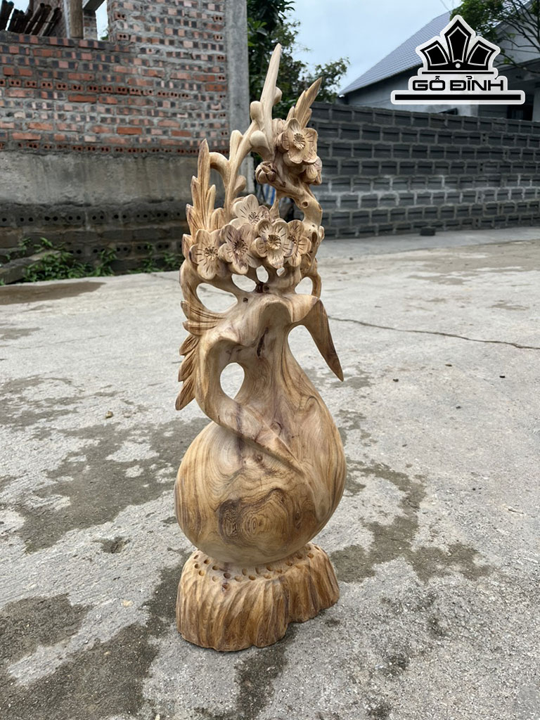 Bình Mai Phú Quý Gỗ Ngọc Am Cao 61 Ngang 21 Sâu 12 (cm)