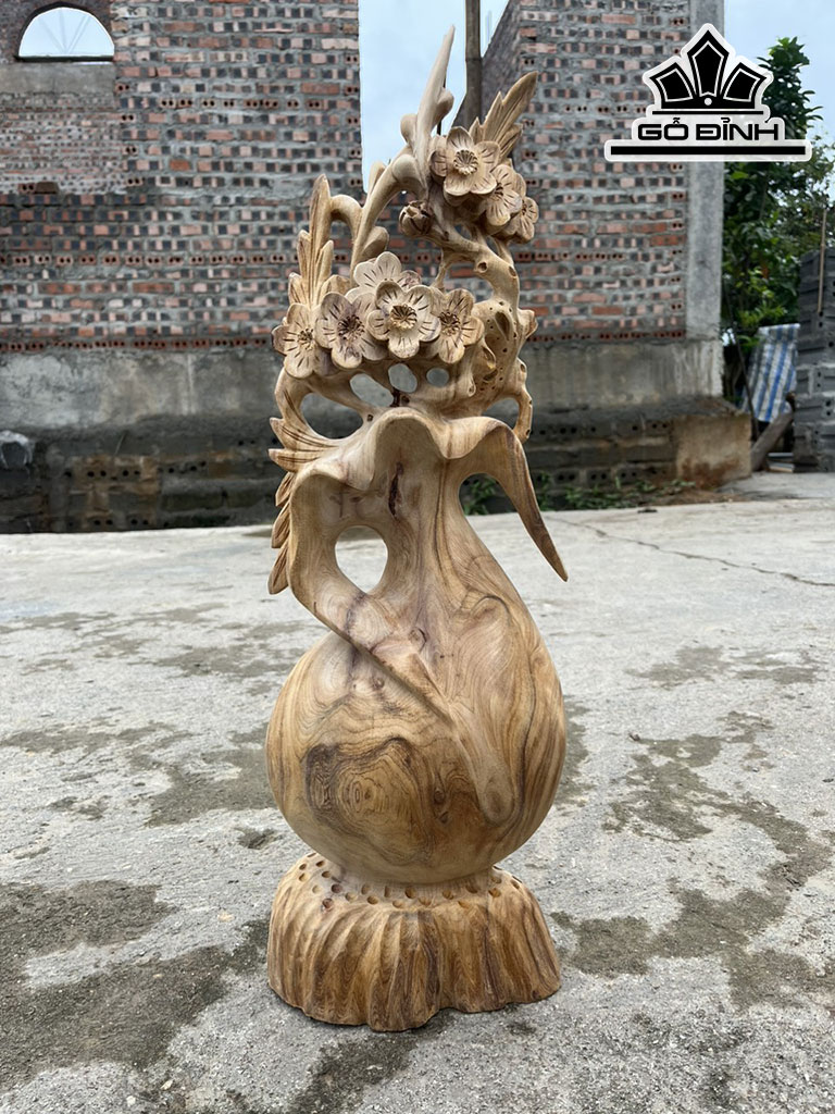 Bình Mai Phú Quý Gỗ Ngọc Am Cao 61 Ngang 21 Sâu 12 (cm)