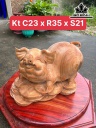 Heo Tài Lộc Gỗ Ngọc Am Cao 23 Ngang 35 Sâu 21 (cm)