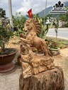 Tượng Ngựa Phong Thủy (Nhất Mã Phi Thiên) Gỗ Ngọc Am Cao 40 Ngang 27 Sâu 15 (cm)