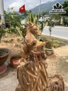 Tượng Ngựa Phong Thủy (Nhất Mã Phi Thiên) Gỗ Ngọc Am Cao 40 Ngang 27 Sâu 15 (cm)