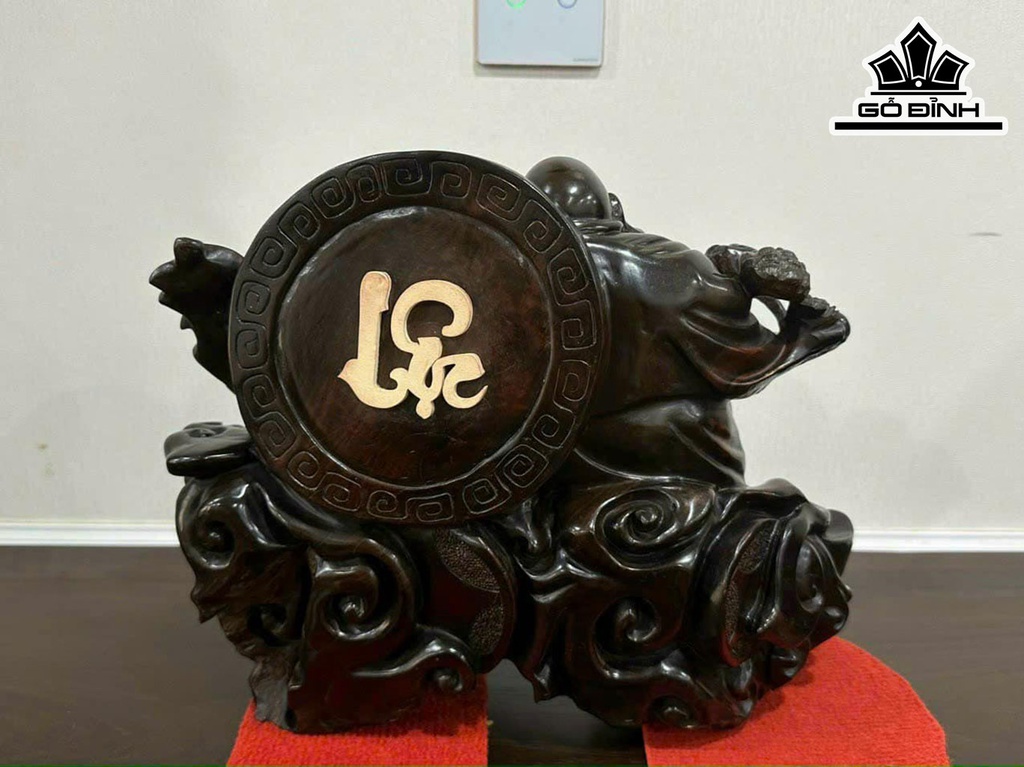 Tượng Phật Di Lặc Gỗ Trắc Cao 27 Ngang 32 Sâu 18 (cm)